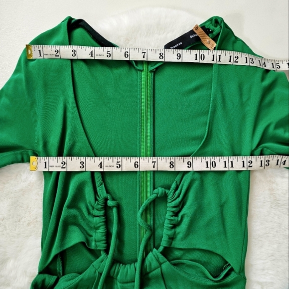 Proenza Schouler Drawstring Keyhole Matte Cutout Green Jersey Maxi Dress - Picture 15 of 16